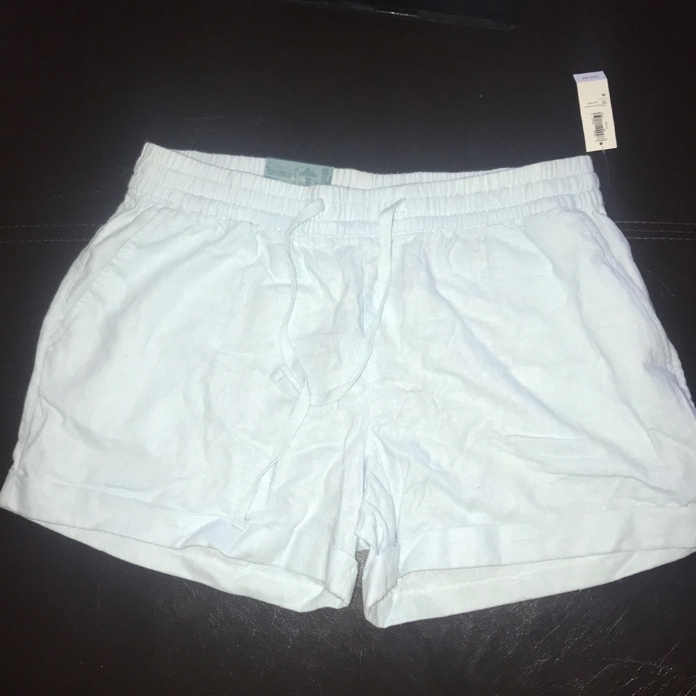 Blue Linen Shorts